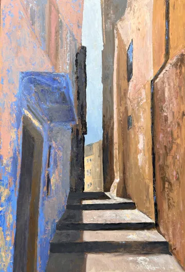 Old Town, Corfu - Painting by Avril Murphy Allen