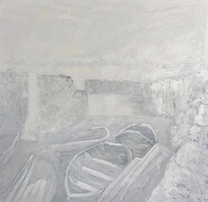 Abstract oil paint of Coliemore Harbour
